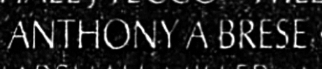 Brese's name inscribed on the Wall
